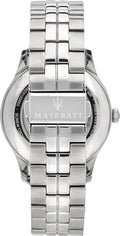 Maserati Ricordo Automatic Skeleton Silver Dial Silver Steel Strap Watch For Men - R8823133005