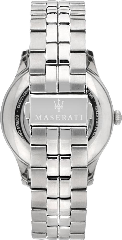 Maserati Ricordo Automatic Skeleton Silver Dial Silver Steel Strap Watch For Men - R8823133005