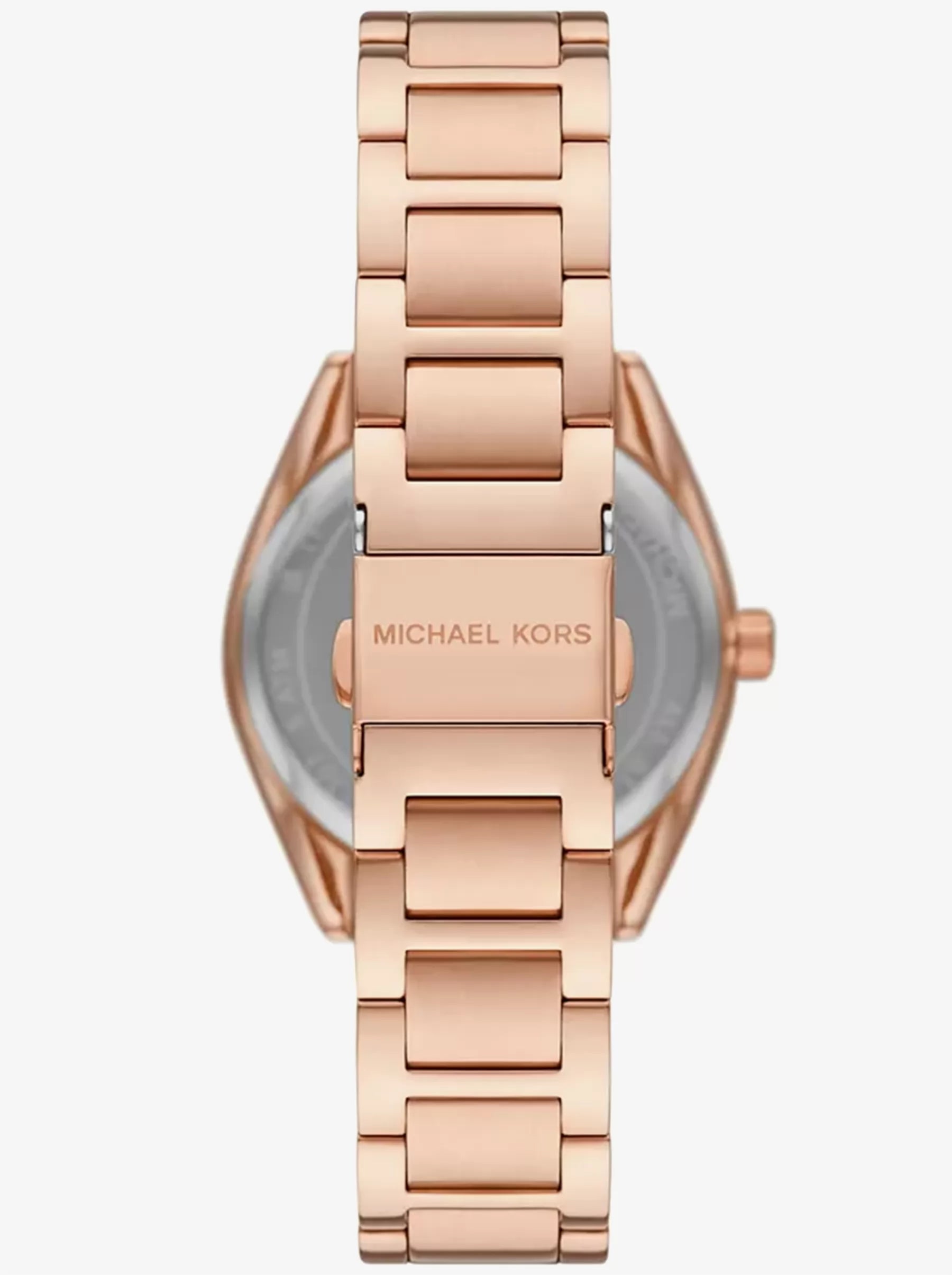 Michael Kors Janelle Quartz Maroon Dial Rose Gold Steel Strap Watch For Women - MK7382