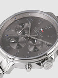 Tommy Hilfiger Chronograph Grey Dial Silver Steel Strap Watch for Men - 1710382