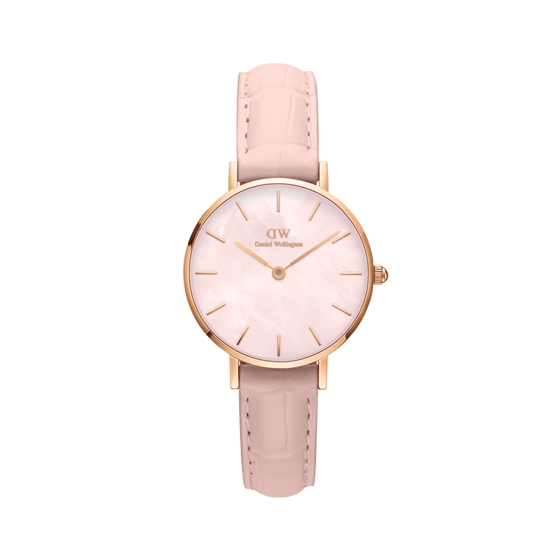 Daniel Wellington Petite Rouge Pink Dial Pink Leather Strap Watch For Women - DW00100511