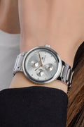 Tommy Hilfiger Joy Chronograph Silver Dial Silver Steel Strap Watch For Women - 1782532