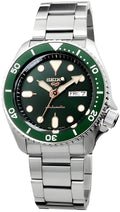 Seiko 5 Sports Automatic Analog Green Dial Silver Steel Strap Watch For Men - SRPD63K1