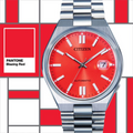 Citizen x Pantone Automatic Blazing Red Dial Silver Steel Strap Watch For Men - NJ0158-89W