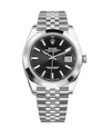 Rolex Datejust 41 Oyster Black Dial Oystersteel Jubilee Bracelet Watch for Men - M126300-0012