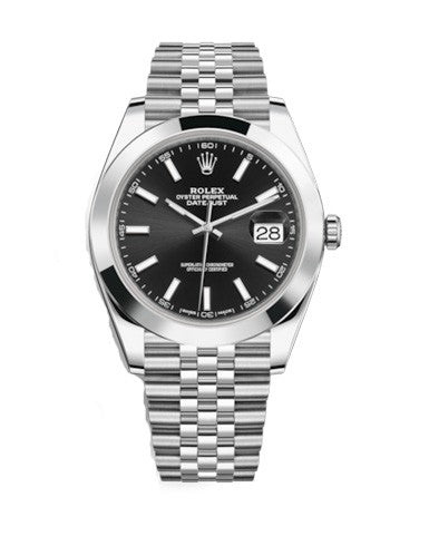 Rolex Datejust 41 Oyster Black Dial Oystersteel Jubilee Bracelet Watch for Men - M126300-0012