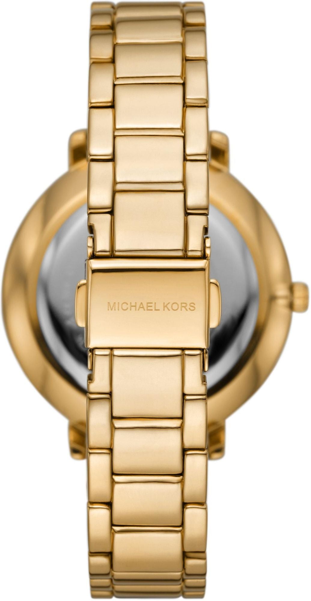 Michael Kors Pyper Three-Hand Black Dial Gold Steel Strap Watch For Women - MK4593