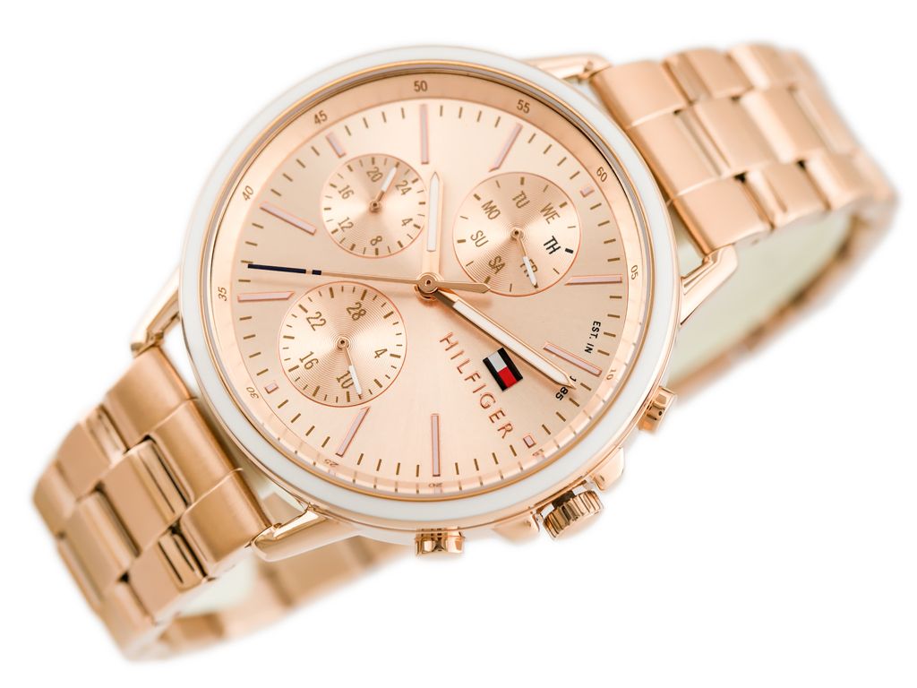 Tommy Hilfiger Carly Rose Gold Dial Rose Gold Stainless Steel Strap Watch for Women - 1781788