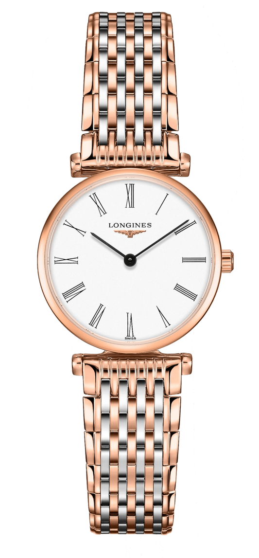 Longines La Grande Classique De Longines White Dial Two Tone Mesh Bracelet Watch for Women - L4.209.1.91.7