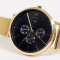 Armani Exchange Cayde Chronograph Black Dial Gold Mesh Strap Watch For Men - AX2715