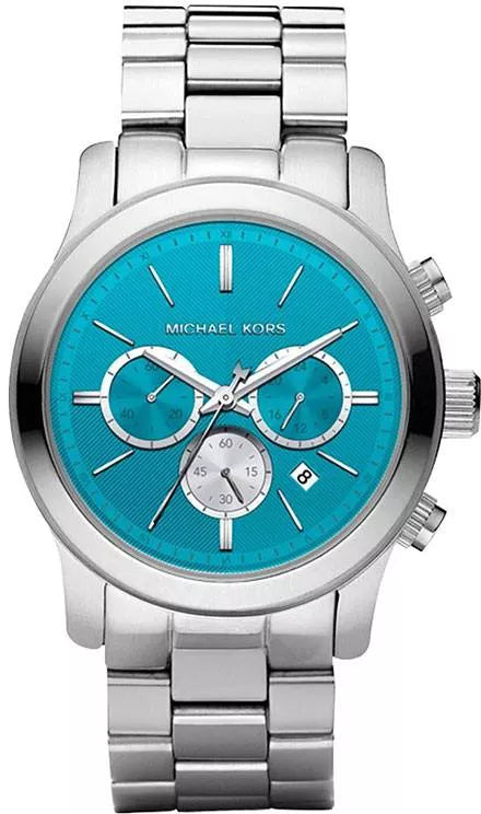 Michael Kors Runway Quartz Blue Dial Silver Steel Strap Watch For Women - MK5953