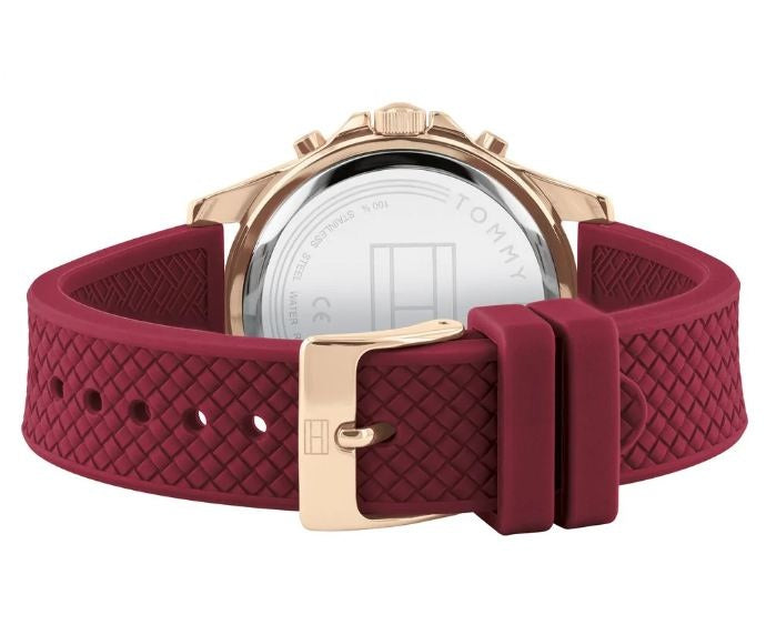 Tommy Hilfiger Haven Quartz White Dial Red Rubber Strap Watch For Women - 1782200