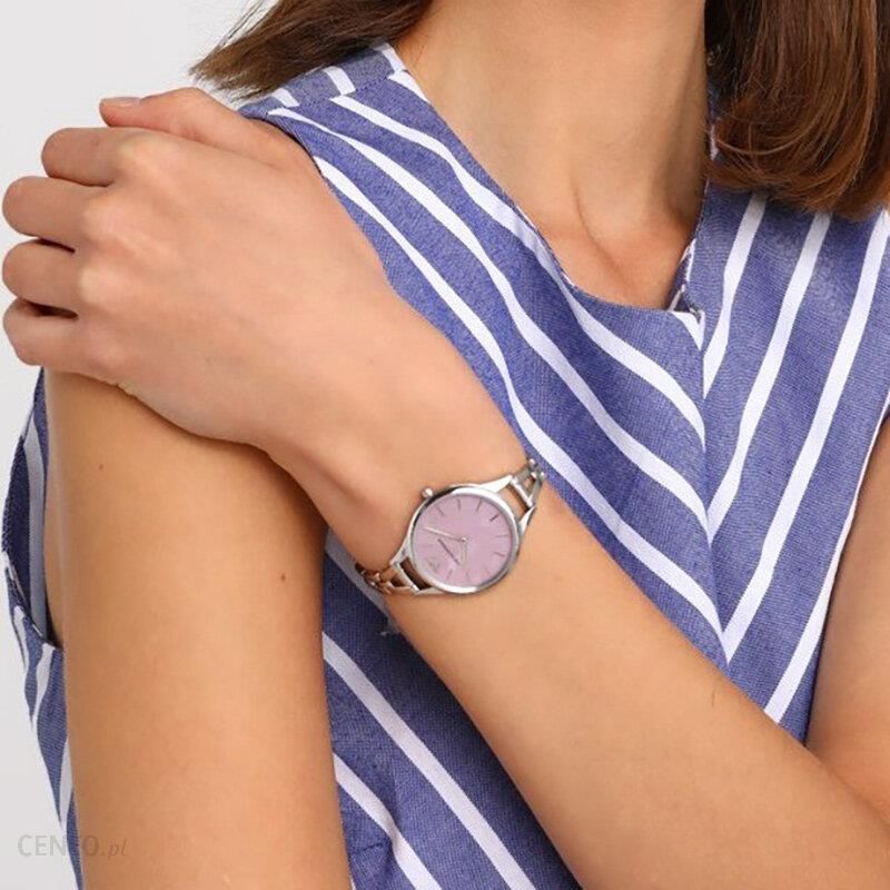 Emporio Armani Aurora Mother Of Pearl Purple Dial Silver Steel Strap Watch For Women - AR11122