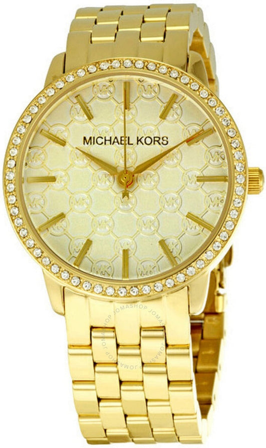 Michael Kors Argyle Glitz Rose Gold Dial Rose Gold Steel Strap Watch For Women - MK3120