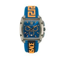 Versace Iconic Dominus Chronograph Blue Dial Blue Rubber Strap Watch For Men - VE6H00323