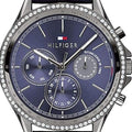 Tommy Hilfiger Ari Quartz Diamonds Blue Dial Blue Leather Strap Watch for Women - 1781979