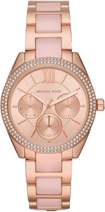 Michael Kors Janelle Multifunction Rose Gold Two Tone Steel Strap Watch For Women - MK7132