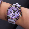 Guess Queen Quartz Purple Dial Purple Silicone Strap Watch For Women - GW0536L4