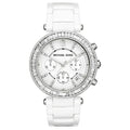 Michael Kors Parker White Dial White Leather Strap Watch for Women - MK5848