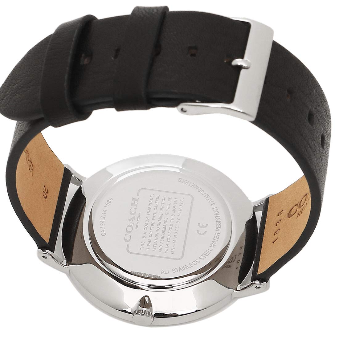 Coach Charles Black Dial Black Leather Strap Watch for Men - 14602149