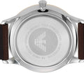 Emporio Armani Giovanni Quartz White Dial Brown Leather Strap Watch For Men - AR11211