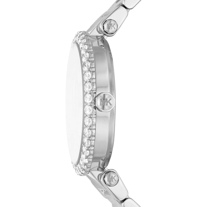 Michael Kors Parker Three Hand White Dial Silver Steel Strap Watch For Women - MK4694