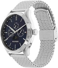 Tommy Hilfiger Oliver Quartz Blue Dial Silver Mesh Bracelet Watch for Men - 1791302