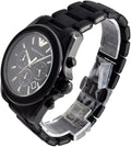 Emporio Armani Sportivo Chronograph Black Dial Black Silicone Strap Watch For Men - AR6092