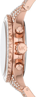 Michael Kors Everest Chronograph Crystals Rose Gold Dial Rose Gold Steel Strap Watch For Women - MK7235