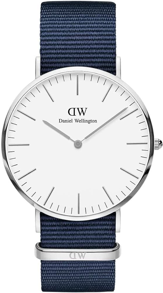 Daniel Wellington Classic Bayswater White Dial Blue NATO Strap Watch For Men - DW00100276