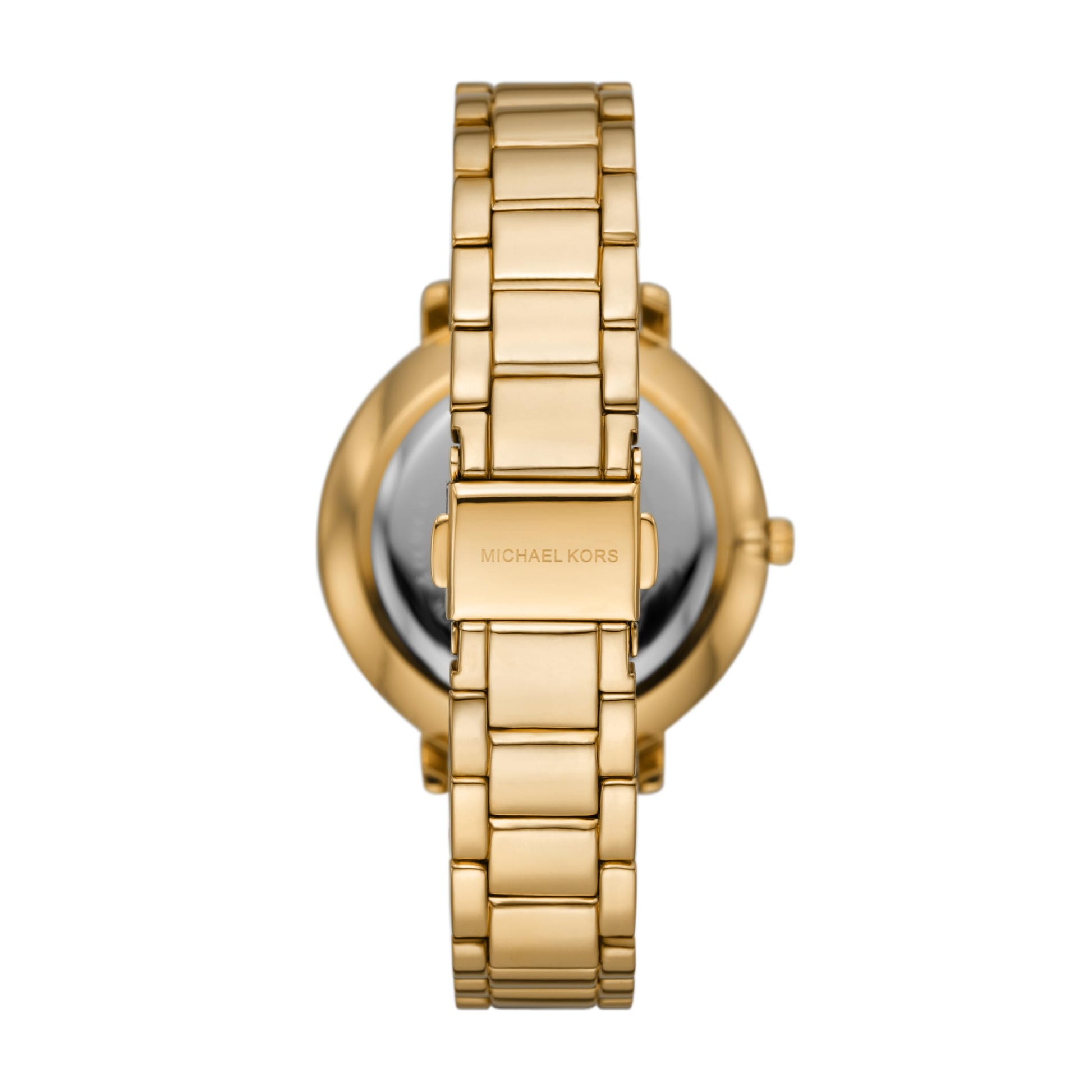 Michael Kors Pyper Three-Hand Black Dial Gold Steel Strap Watch For Women - MK4593