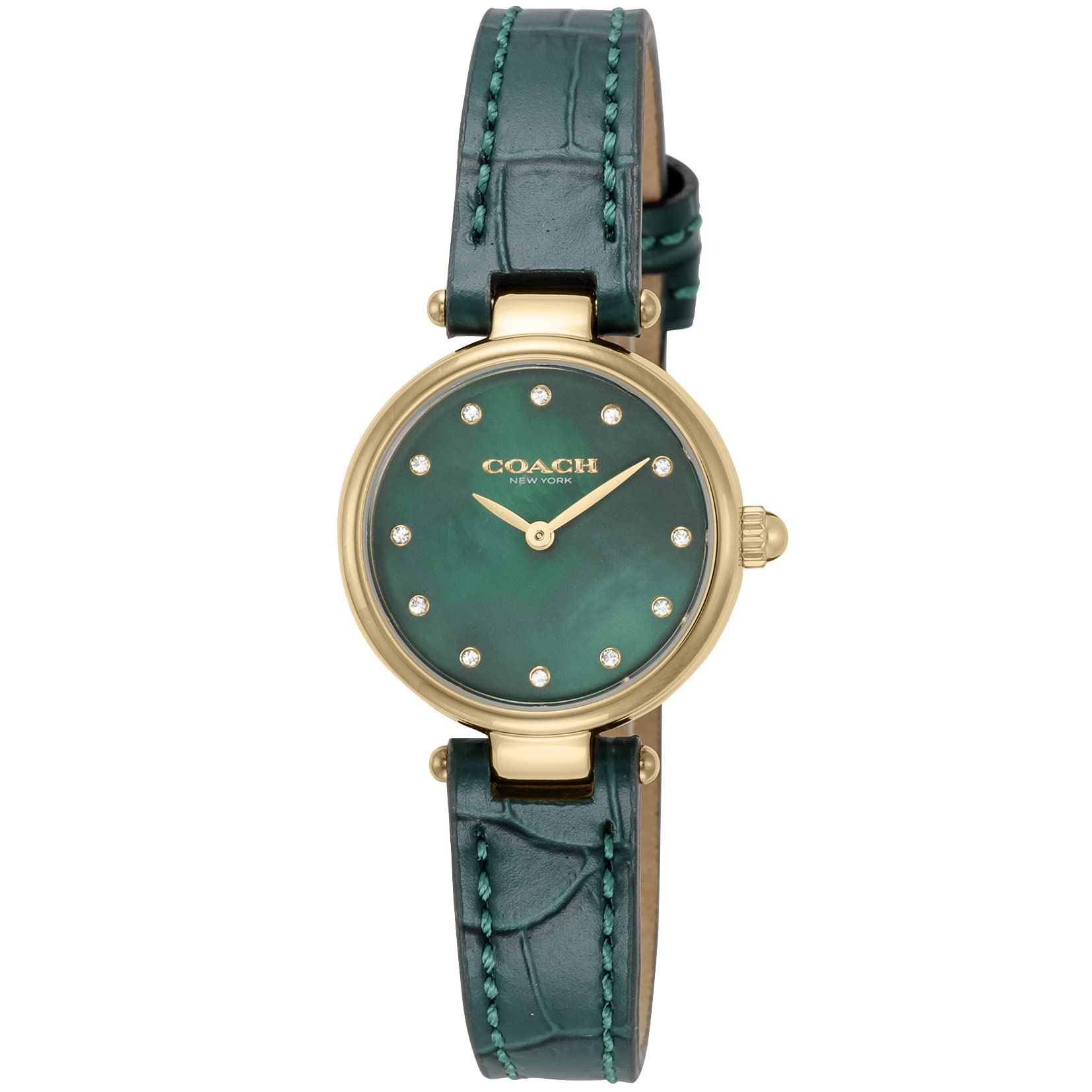 Coach Park Analog Green Dial Green Leather Strap Watch for Women - 14503534