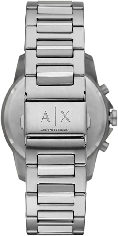 Armani Exchange Outerbanks Chronograph Silver Dial Silver Steel Strap Watch For Men - AX7141