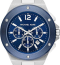 Michael Kors Lennox Chronograph Blue Dial Silver Steel Strap Watch For Men - MK8938