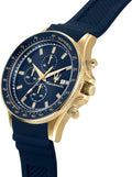 Maserati SFIDA Chronograph Blue Dial Blue Rubber Strap Watch For Men - R8871640004