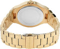 Michael Kors Lennox Three Hand Crystals White Dial Gold Steel Strap Watch For Women - MK6991