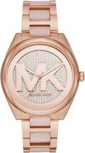 Michael Kors Janelle Three Hand Rose Gold Dial Two Tone Steel Strap Watch For Women - MK7089