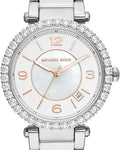 Michael Kors Parker Three Hand White Dial Silver Steel Strap Watch For Women - MK4694