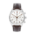 Tag Heuer Carrera Chronograph White Dial Brown Leather Strap Watch for Men - CBN2013.FC6483