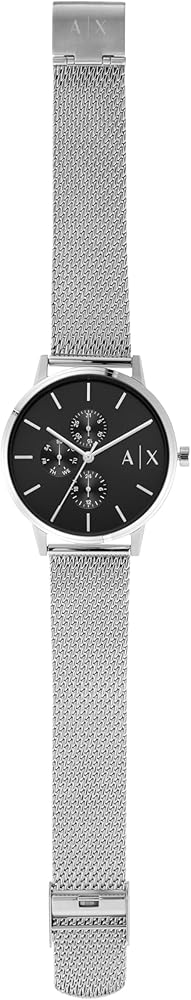 Armani Exchange Cayde Chronograph Black Dial Silver Mesh Strap Watch For Men - AX2714