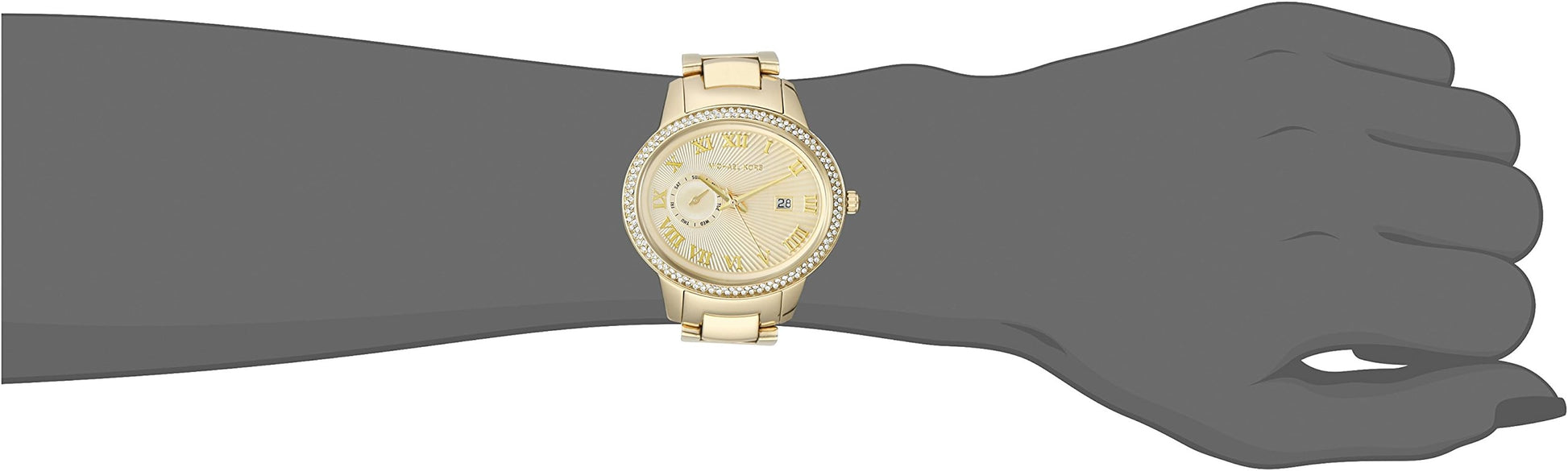 Michael Kors Whitley Analog Diamonds Gold Dial Gold Steel Strap Watch For Women - MK6227