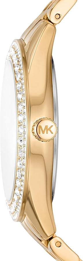 Michael Kors Harlowe Three-Hand Quartz Gold Dial Gold Steel Strap Watch For Women - MK4709