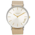 Coach Perry White Dial Champagne Leather Strap Watch for Women - 14503157