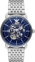 Emporio Armani Aviator Multifunction Blue Dial Silver Mesh Bracelet Watch For Men - AR60024