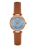 Guess Park Avenue Blue Dial Brown Leather Strap Watch for Women - W0838L2