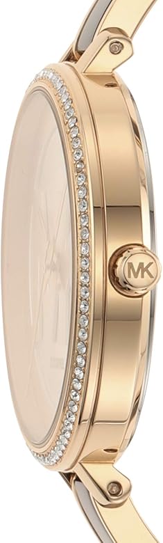 Michael Kors Jaryn Quartz Gold Dial Black Steel Strap Watch For Women - MK4544