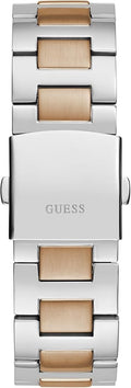 Guess Equity Multifunction Black Dial Two Tone Steel Strap Watch For Men - GW0703G4