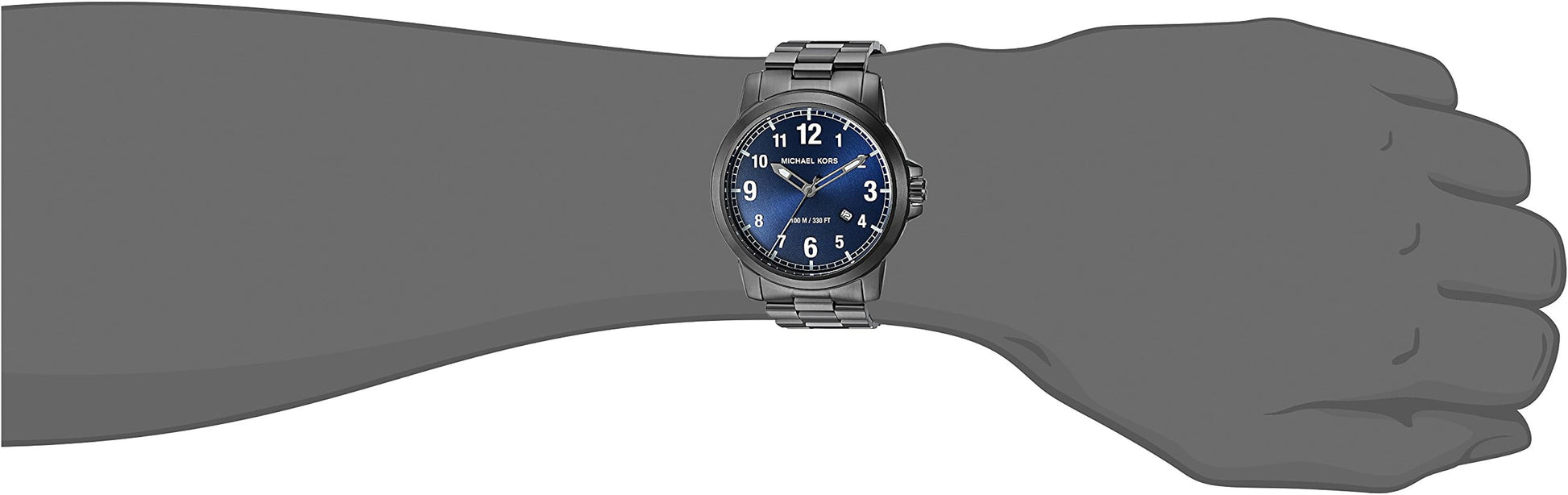 Michael Kors Paxton Analog Blue Dial Grey Steel Strap Watch For Men - MK8499