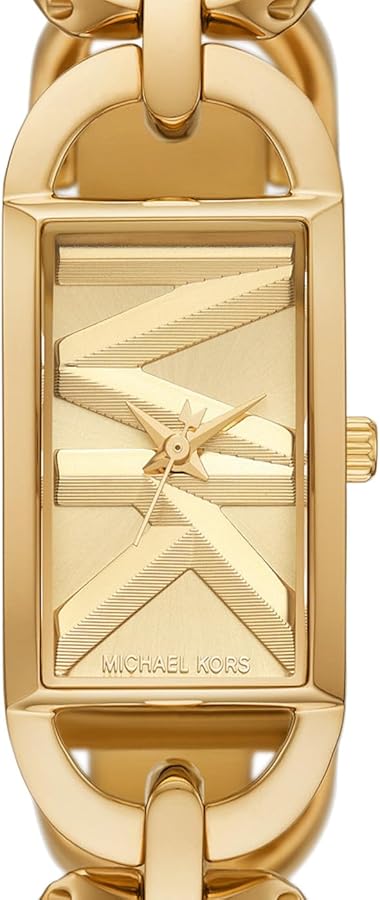 Michael Kors Empire Three Hand Gold Dial Gold Steel Strap Watch For Women - MK7406