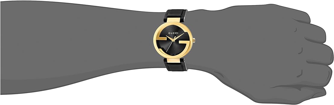 Gucci G Interlocking Grammy Special Edition Black Dial Black Leather Strap Watch For Men - YA133212